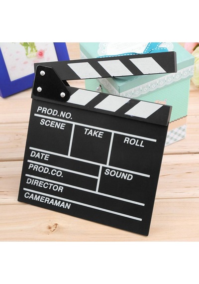 Büro Ev Ofis Hediyesi İçin20x20cm Mini Ahşap Dekor Sinema Klaketi