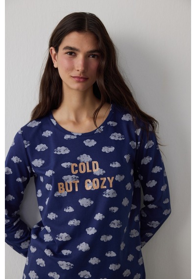Penti Lacivert Cloudy Night Pantolon Pijama Takımı