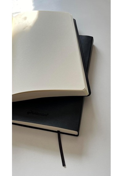 Defter, Çizgisiz Not Defteri, Siyah Termo Deri Kapaklı Çizgisiz Not Defter, 128 Yaprak A5 Planlama Not Defteri, Ofis Ve Kırtasiye, Plan, Notebook 14cm X 21 Cm