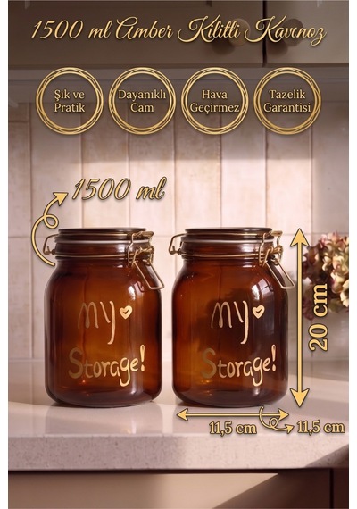 2'li 1500 Ml Kilitli Kapaklı Contalı Amber Cam Kavanoz Seti Paslanmaz Çelik Mandallı Hava Geçirmez Kalın Cam Saklama Kavanozu Kahve Çay Bakliyat Erzak Kavanozu 11,5x11,5x20 Cm Kahverengi Kahverengi 2'li 1500 Ml Kilitli Kapaklı Contalı Amber Cam Kavanoz Seti Paslanmaz Çelik Mandallı Hava Geçirmez Kalın Cam Saklama Kavanozu Kahve Çay Bakliyat Erzak Kavanozu 11,5x11,5x20 Cm Kahverengi Kahverengi