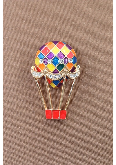 Uçan Balon Broş. Taşlı Tasarım Broş. Yaka İğnesi Broş. Kadın Broş. Erkek Broş. Broş. Unisex Çok Renkli