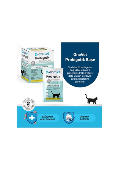 Onevet Probiyotik Şase Kediler Için Sindirmeye Yardımcı Takviye Vitamini 30 Adet 1 Gr