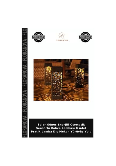 Solar Güneş Enerjili Otomatik Sensörlü Bahçe Lambası 8 Adet Pratik Lamba Dış Mekan Yürüyüş Yolu Diğer