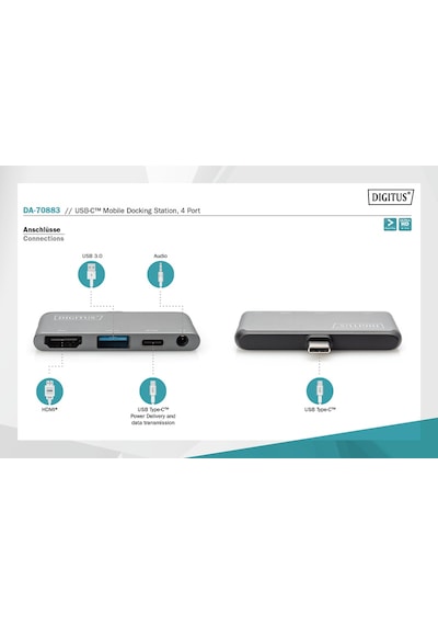 Da-70883 Digitus Usb-C Mobil Şarj Istasyonu. 4 Portlu