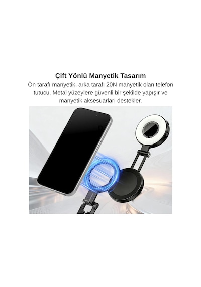 K&f Concept Magsafe  Alüminyum Telefon Standı, Tripod Ve Selfie Stick Çok Fonksiyonlu 4'ü 1 Arada