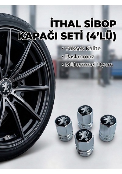 Peugeot Grubu İle Uyumlu Alüminyum Altıgen Sibop Kapak Seti Gümüş - İthal Sibop Kapağı 4lü Set