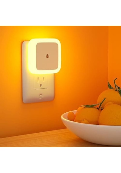 Fotoselli Led Gece Lambası, Amber Renk Sensörlü Gece Lambası, 1 Watt Amber Renk Led Gece Lambası Amber