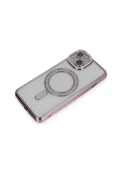 Newface Apple İphone 13 Kılıf Joke Simli Magneticsafe Kılıf - Pembe