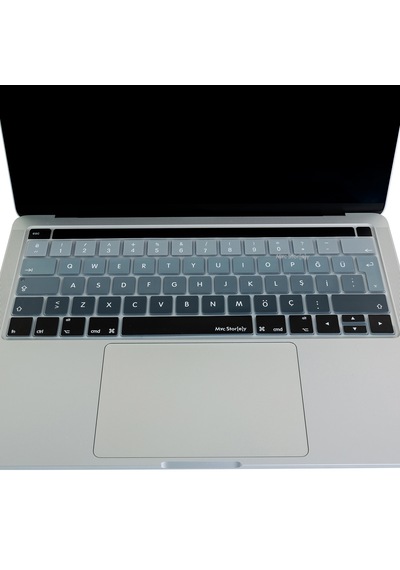 Apple Uyumlu MacBook Pro Klavye Koruyucu Türkçe Q 13inç A1706 A1989 A2159-15inç A1707 A1990 İle Ombre Siyah Gri