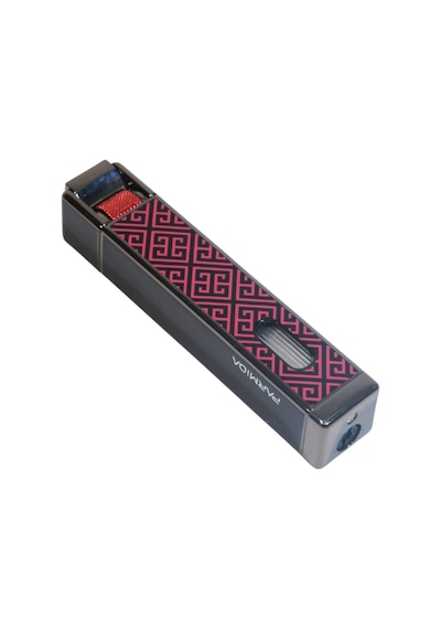Parmida Tek Torch Pürmüz Gunmetal-kırmızı Desenli Metal Puro Çakmağı - Tr9222