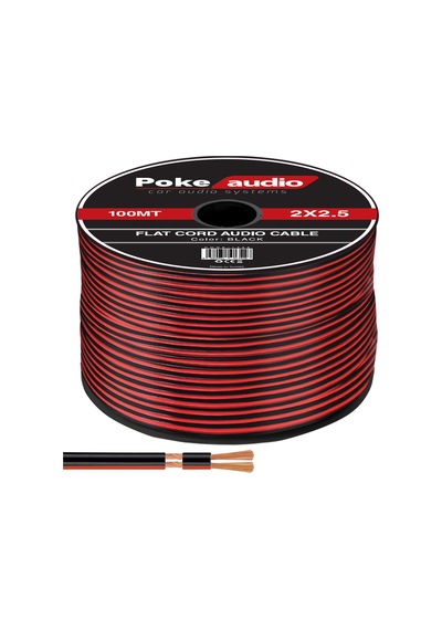 2x2.5 Hoparlör Kablosu Kordon Siyah 100mt Poke Pk-1425