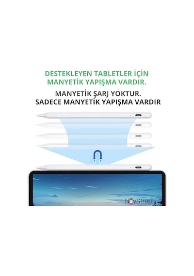 Novstrap Apple Uyumlu iPad Pro 13 M4 İle Dokunmatik Tablet Kalemi Dz900 Avuç İçi Reddi Gen3 Stylus Pencil 2 Adet Yedek Uç