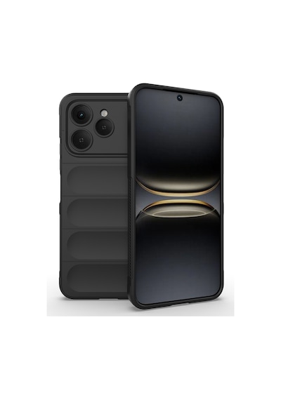 Tecno Spark 40 Kılıf Esnek Tpu Oyuklu Arka Yüzey Tasarımlı Zore Etnik Silikon Kapak Siyah