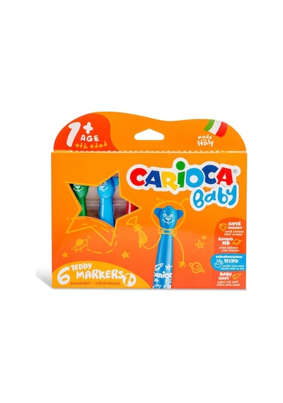 Teddy Jumbo Bebek Süper Yıkanabilir Keçeli Boya Kalemi 6lı