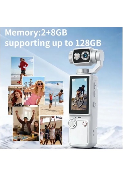 Magicool Q8 4k Ultra Hd Taşınabilir Vlog Spor Ve Aksiyon Kamerası 2.0 Döndürülebilir Ips Ekran Beyaz