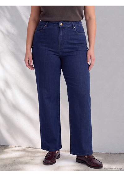 Lcw Curve İndigo Büyük Beden Straight Fit Kadın Jean Pantolon