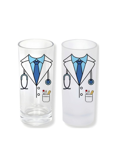 Doktor Önlüğü Desenli Buzlu Ya Da Buzsuz Seçenekleriyle Rakı Bardağı