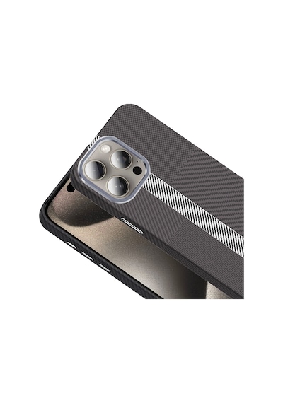 Nihcase Apple Uyumlu iPhone 15 Pro Max Kılıf M-safe Karbon Fiber Tasarım Gross Kapak