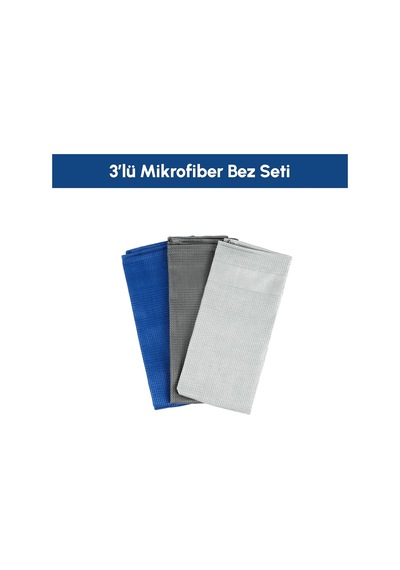 3 Lü Mikrofiber Cam Temizlik Bezi Seti Ultra Emici İz Bırakmaz Çok Amaçlı Büyük Boy Bez Diğer