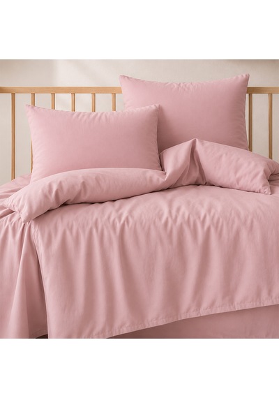 Lief Home %100 Pamuklu Sertifikalı Bebek Nevresim Takımı 100x150 63 Tel Dokuma Kutulu Gönderim Pudra