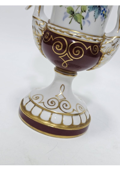 Sevres Çiçek Desenli Porselen Vazo 28cm Çok Renkli