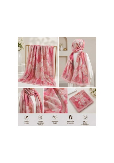 Genel Markalar Desenli Şal Pembe - 921469846 Pembe