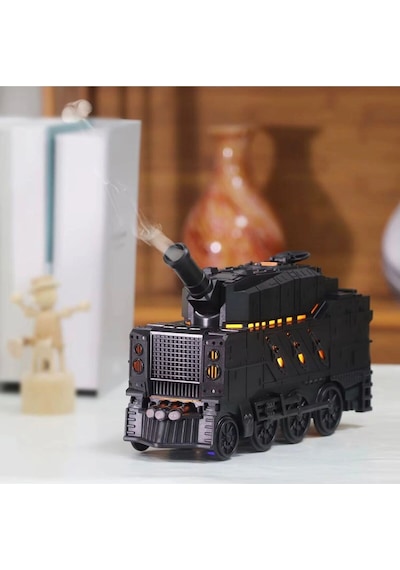 Buhar Efektli Zırhlı Tren Tasarımlı Aromaterapi Hava Nemlendirici Led Işıklı, Sessiz Ve Usb Şarjlı
