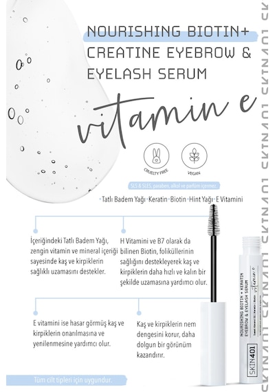 Skin401 Biotin + Keratin Besleyici Kaş & Kirpik Serumu 6.5ml