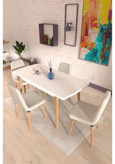 Vilinze Tosya Sandalye Avanos Ahşap Mdf Açılır Mutfak Masası Takımı - 70x120+30 Cm Krem Vilinze Tosya Sandalye Avanos Ahşap Mdf Açılır Mutfak Masası Takımı - 70x120+30 Cm Krem