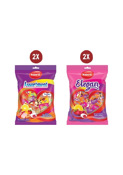 Kent Assortment Şeker 2 x 375 G + Kent Elegan Şeker 2 x 375 G