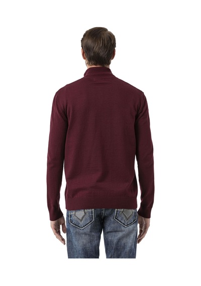 Cipo & Baxx Cp282 Ultimate Zip Luxe Knit Men Sweater Bordo