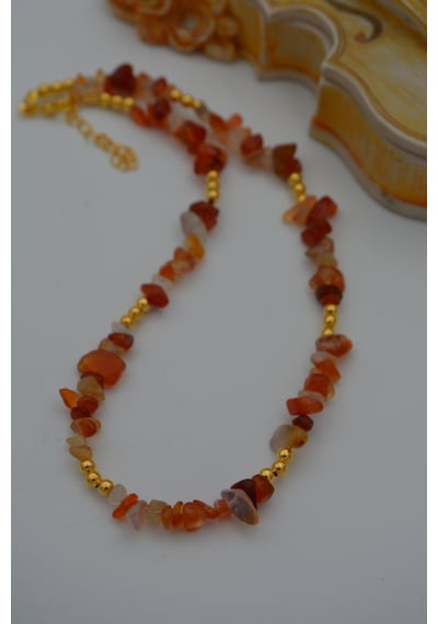 Stoneage Yemen Akiği Doğaltaşli  Kolye Bronz