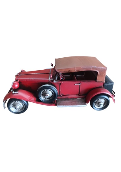 Klasik Tutkunlarına Özel: Nostaljik Bordo Dekoratif Otomobil 25x10cm