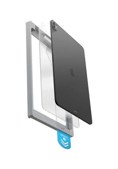 Apple Uyumlu iPad  Pro 13 M4 Çip 2024 Ekran Koruyucu Temperli Cam Optix Exofit Applicator Kolay Kurulum Aparatlı