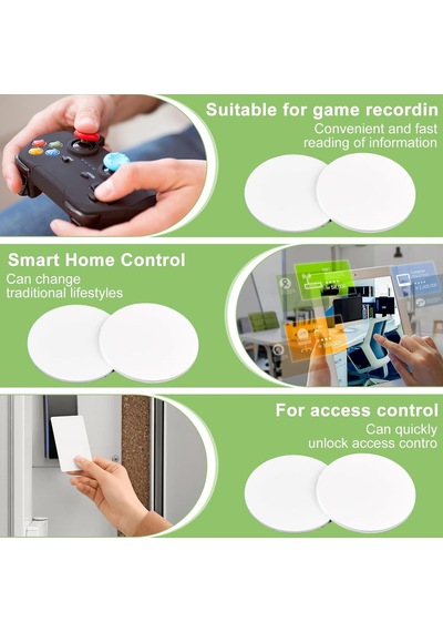 50 Adet Nfc Etiket Çıkartması, Yuvarlak Nfc Etiket Ntag215 Programlanabilir 504 Bytes Bellek Ntag215 Etiketler Tagmo Amiibo İle Uyumlu, Kolay Sabitleme İçin Yapışkan Arka Yüzlü