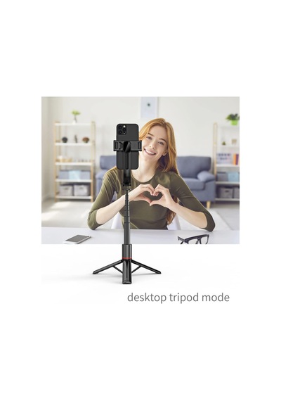 L12d Işıklı Selfie Çubuğu Uzaktan Kumandalı 116 Cm Tripod Özçekim Alüminyum Masa Üstü Tripod
