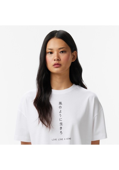 United4 Unıted4 Regular Fit Kadın Beyaz T-shirt Wınd Beyaz