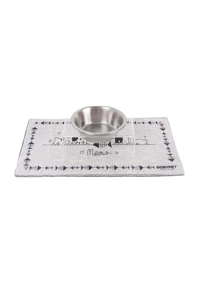 Tekli Seramik Dekoratif Kedi Ve Köpek Pleksi Mama & Su Kabı Kedi Paspası