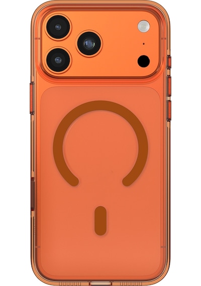 Apple Uyumlu iPhone 17 Pro Kılıf M-safe Şarj Özellikli O-ring Şeffaf Kajsa Trans Shield Serisi Kapak Turuncu Turuncu