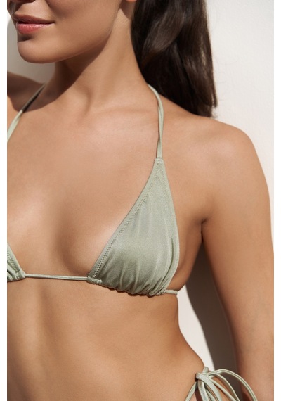 Mai Collection Mai Studios Co. Cahya Bağlamalı Yeşil Üçgen Bikini Üstü Yeşil