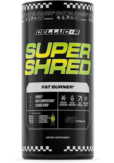Cellucor Super Shred Fat Burner Thermogenic Power & High Stimulant Energy 60 Caps Aromasız