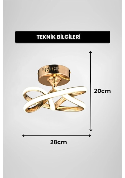 Vino Riserva Model Gold Kaplama Metal Salon Mutfak Oturma Yatak Odası Modern Led Plafonyer Avize Gold Sarı