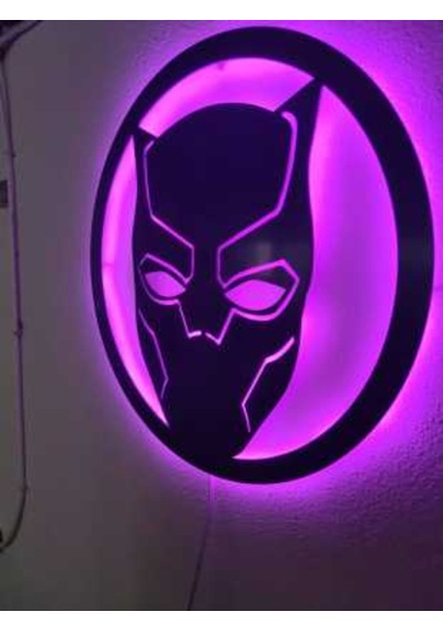 Black Panther Maske Led Işıklı Tablo (523524141)
