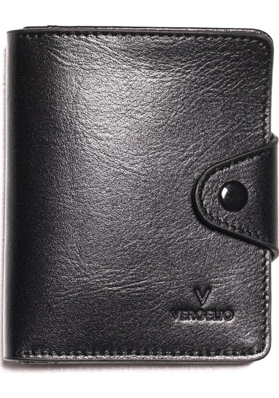 Black Cüzdan & Kartlık Erkek 866 Vergelio Purse Matte Crystal Wallet Card Holder Siyah