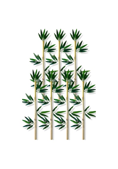 Cihan Çiçekçilik Yapay Yapraklı Dekoratif Bambu Çubuğu 80 Cm 7 Adet Islak Doku Çok Renkli