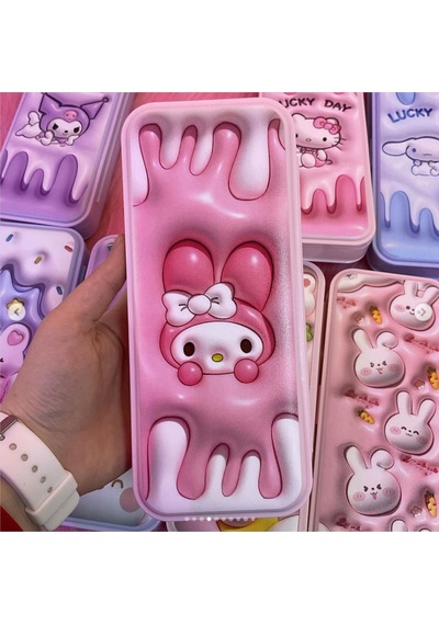 My Melody Figürlü Çok Bölmeli Plastik Kalemlik Kalem Kutusu
