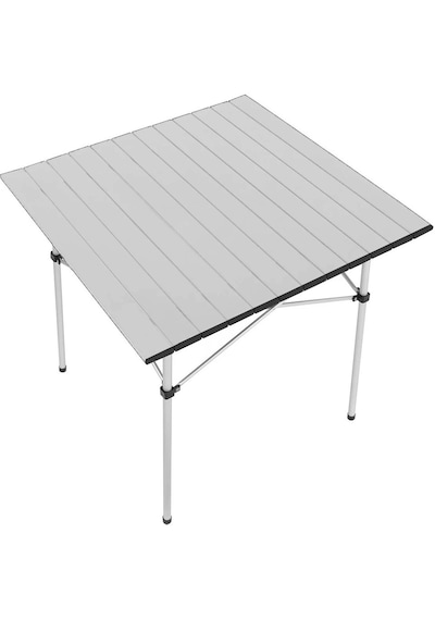 Alüminyum Katlanır Kamp Masası 70 70 70 Cm Ölçülerinde Taşıma Çantalı Gümüş - Gri