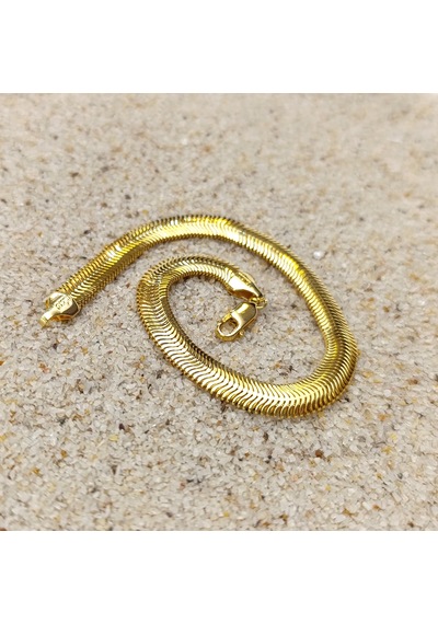 6.3mm Balık Sırtı Bileklik Künye 14 Ayar Altın Hd Videolu Sarı
