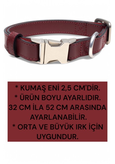 Hakiki Deri Köpek Boyun Tasması Lux Seri B