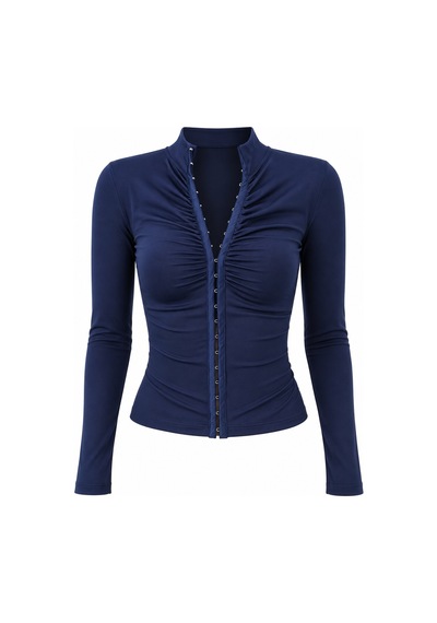 Laluvia Lacivert Agraflı Bluz - 261090